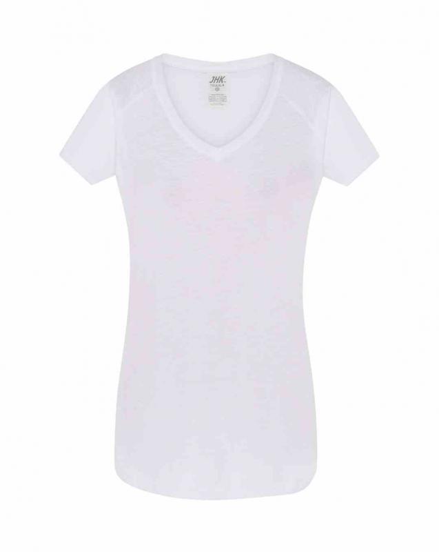 Damski t-shirt V-neck JHK TSUL SLB-White