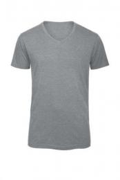 B&C Men´s V-Neck Triblend T-Shirt– Heather Light Grey
