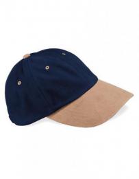 BEECHFIELD B57 Low Profile Heavy Brushed Cotton Cap-French Navy/Taupe