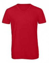 B&C Men´s V-Neck Triblend T-Shirt– Red