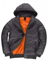 B&C Men´s Jacket Superhood– Dark Grey/Neon Orange