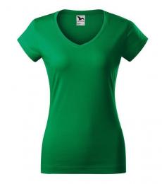 Damska koszulka MALFINI Fit V-neck 162-zieleń trawy