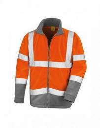 RESULT SAFE-GUARD RT329 Safety Microfleece Jacket-Fluorescent Orange/Workguard Grey