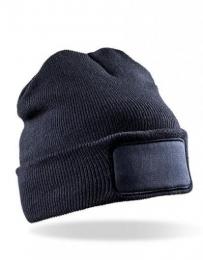 RESULT GENUINE RECYCLED RT927 Recycled Double Knit Printers Beanie-Navy