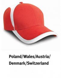 RESULT HEADWEAR RH62 National Cap-Poland or Denmark Red/White