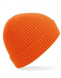BEECHFIELD B380 Engineered Knit Ribbed Beanie-Orange