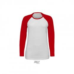 Damska koszulka z długim rękawem SOL'S MILKY LSL-White / Red