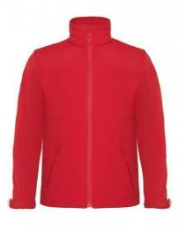 B&C Kids´ Hooded Softshell Jacket– Red