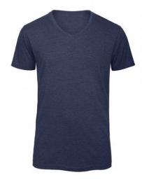 B&C Men´s V-Neck Triblend T-Shirt– Heather Navy