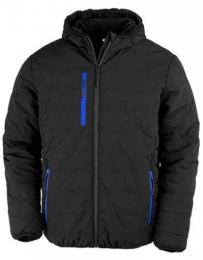 RESULT GENUINE RECYCLED RT240 Recycled Black Compass Padded Winter Jacket-Black/Royal