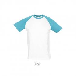 Kontrastowa koszulka SOL'S FUNKY-White / Atoll blue