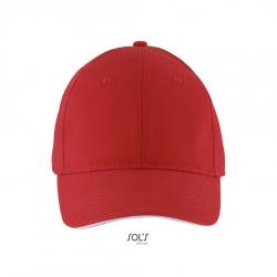 6-panelowa czapka z daszkiem SOL'S SOLAR-Red / White