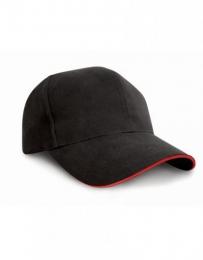 RESULT HEADWEAR RH25P Pro-Style Heavy Cotton Cap-Black/Red