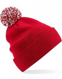 BEECHFIELD B450R Recycled Snowstar® Beanie-Classic Red/White