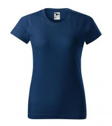 Damski t-shirt koszulka MALFINI Basic 134-ciemnoniebieski