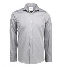 Męska koszula non iron SS Fine Twill slim SS30-Silver grey