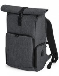 QUADRA QD995 Q-Tech Charge Roll-Top Backpack-Granite Marl