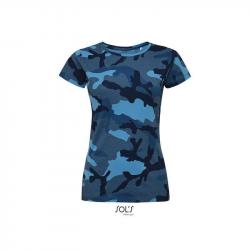 Klasyczna koszulka damska SOL'S CAMO WOMEN-Blue Camo