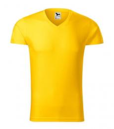 Koszulka męska MALFINI Slim Fit V-neck 146-żółty