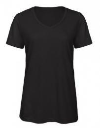 B&C Women´s V-Neck Triblend T-Shirt– Black