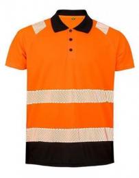 RESULT GENUINE RECYCLED RT501 Recycled Safety Polo Shirt-Fluorescent Orange/Black