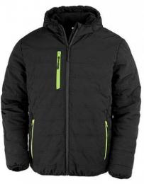 RESULT GENUINE RECYCLED RT240 Recycled Black Compass Padded Winter Jacket-Black/Lime