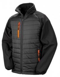 RESULT GENUINE RECYCLED RT237 Recycled Black Compass Padded Softshell-Black/Orange