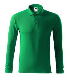 Męska koszulka polo MALFINI Pique Polo LS 221-zieleń trawy