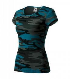 Damska koszulka MALFINI Camo Pure C22-camouflage petrol