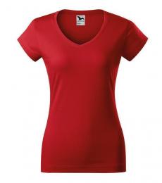 Damska koszulka MALFINI Fit V-neck 162-czerwony