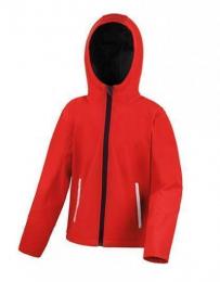 RESULT CORE RT224J Junior TX Performance Hooded Soft Shell Jacket-Red/Black