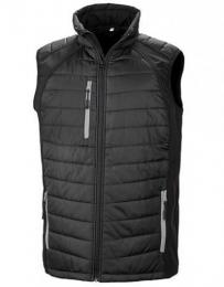 RESULT GENUINE RECYCLED RT238 Recycled Black Compass Padded Softshell Gilet-Black/Grey