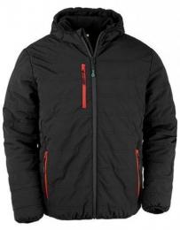 RESULT GENUINE RECYCLED RT240 Recycled Black Compass Padded Winter Jacket-Black/Red