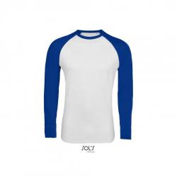 Koszulka z długim rękawem SOL'S FUNKY LSL-White / Royal blue