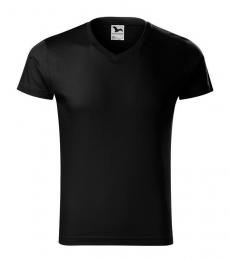 Koszulka męska MALFINI Slim Fit V-neck 146-czarny