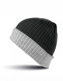 RESULT WINTER ESSENTIALS RC378 Double Layer Knitted Hat-Black/Grey