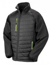 RESULT GENUINE RECYCLED RT237 Recycled Black Compass Padded Softshell-Black/Lime