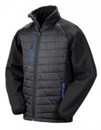 RESULT GENUINE RECYCLED RT237 Recycled Black Compass Padded Softshell-Black/Royal