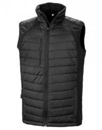 RESULT GENUINE RECYCLED RT238 Recycled Black Compass Padded Softshell Gilet-Black/Black
