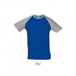 Kontrastowa koszulka SOL'S FUNKY-Grey melange / Royal blue