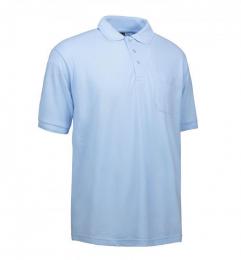 Męska koszulka polo z kieszonką ID 0520-Light blue