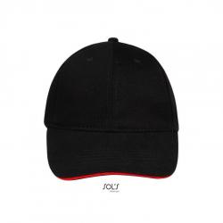 6-panelowa czapka z daszkiem SOL'S BUFFALO-Black / Red