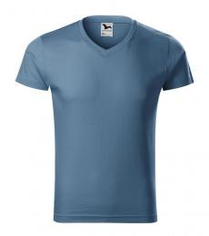 Koszulka męska MALFINI Slim Fit V-neck 146-denim