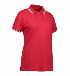 Damska koszulka polo kontrastowa stretch ID 0523-Red