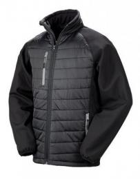 RESULT GENUINE RECYCLED RT237 Recycled Black Compass Padded Softshell-Black/Grey