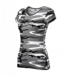 Damska koszulka MALFINI Camo Pure C22-camouflage gray