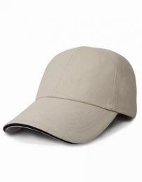 RESULT HEADWEAR RH24P Heavy Brushed Cotton Cap-Natural/Navy