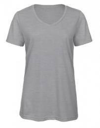 B&C Women´s V-Neck Triblend T-Shirt– Heather Light Grey