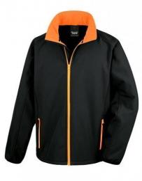 RESULT CORE RT231 Printable Soft Shell Jacket-Black/Orange