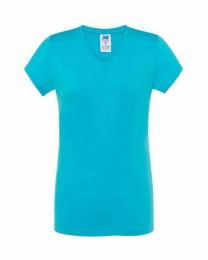Damski t-shirt V-neck JHK TSRL CMFP-Turquoise